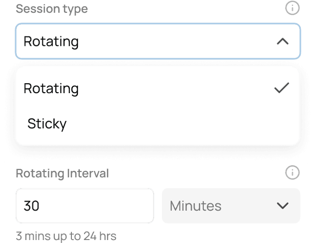 Custom sticky session intervals