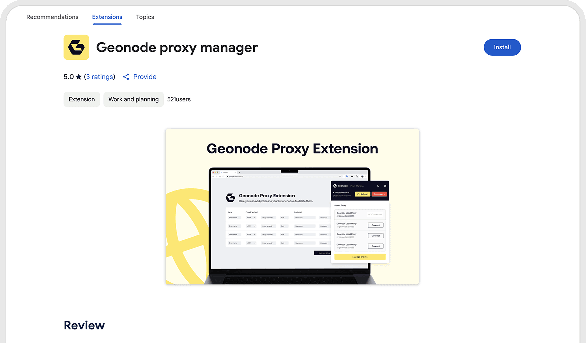 Install proxy manager